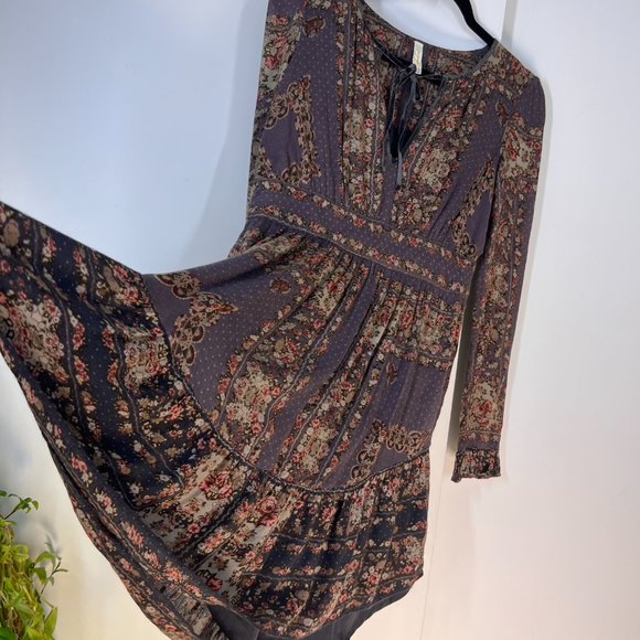 Free People Bridget Floral High-Low Dress in muted Earth tones, XS‎ - Picture 7 of 11